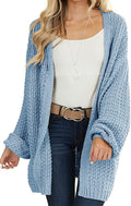 Maroway Womens Cardigan Solid Color Long Sleeve Open Front - Cozy Midi