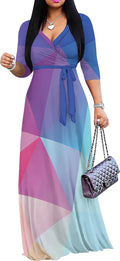 Plus Size Maxi Dress for Women - PinkPatty Bohemian V Neck Maxi