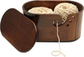 Foxyoo Large Yarn Bowl for Crocheting - Oval Wooden Knitting Bowl
