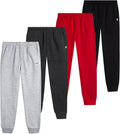 Boys Sweatpants 4 Pack Soft Performance Fleece Athletic Joggers