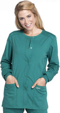 Snap Front Scrub Jackets for Women - Soft Stretch Sizes to 5XL