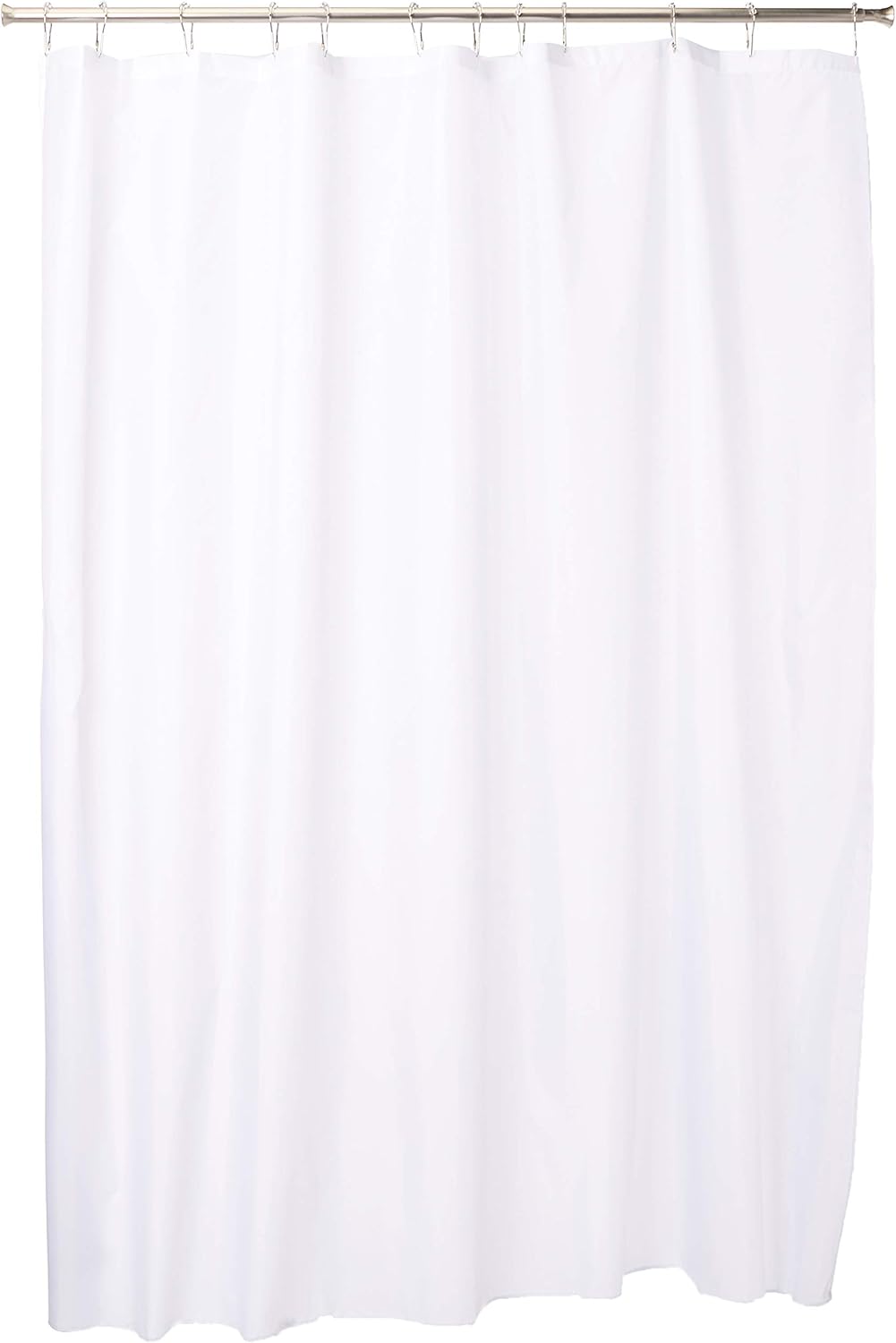 InterDesign White Fabric Shower Curtain - 72 x 72 - Stylish & Durable