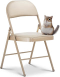 Oline Vinyl Folding Chairs Padded Guest Chair - Sturdy Comfort