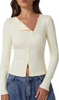 Women's Long Sleeve Ribbed Crewneck Top - Soft, Layering Essential