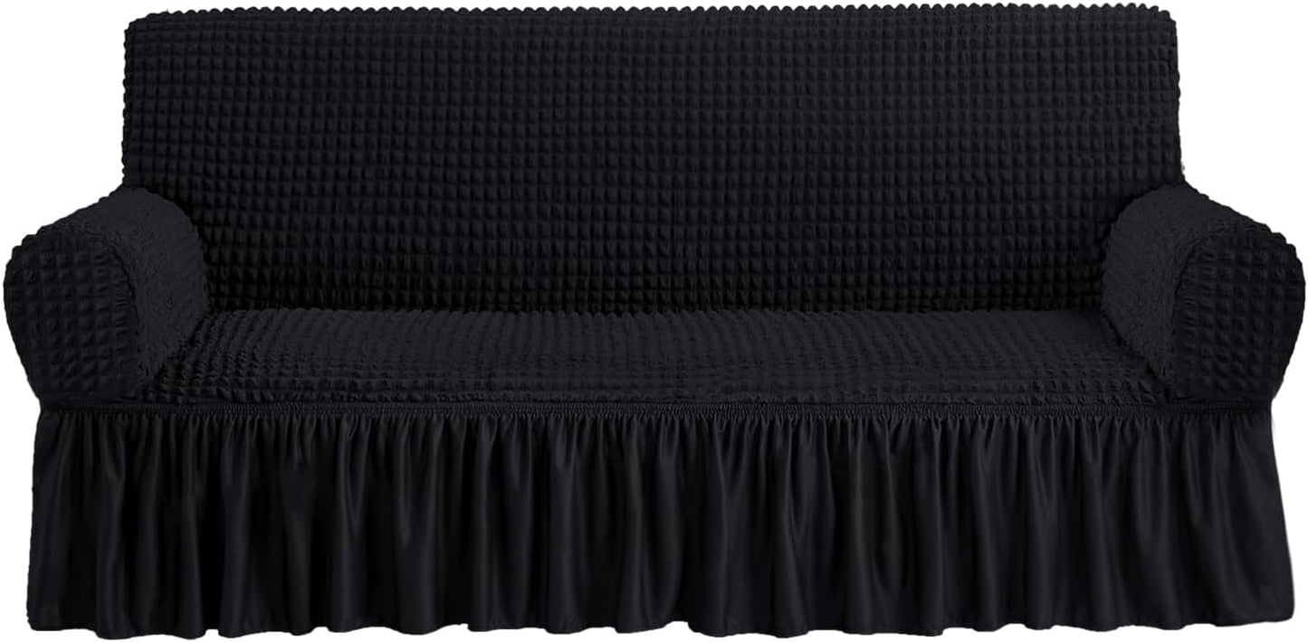 NICEEC Black Sofa Slipcover - Durable 3 Seater Couch Cover