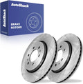 AutoShack 13.78 in Front Vented Brake Rotors - Improved Stopping
