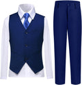 Boys Vest Set Formal Dress Suits Wedding Outfit - Classic (Style HWHK)