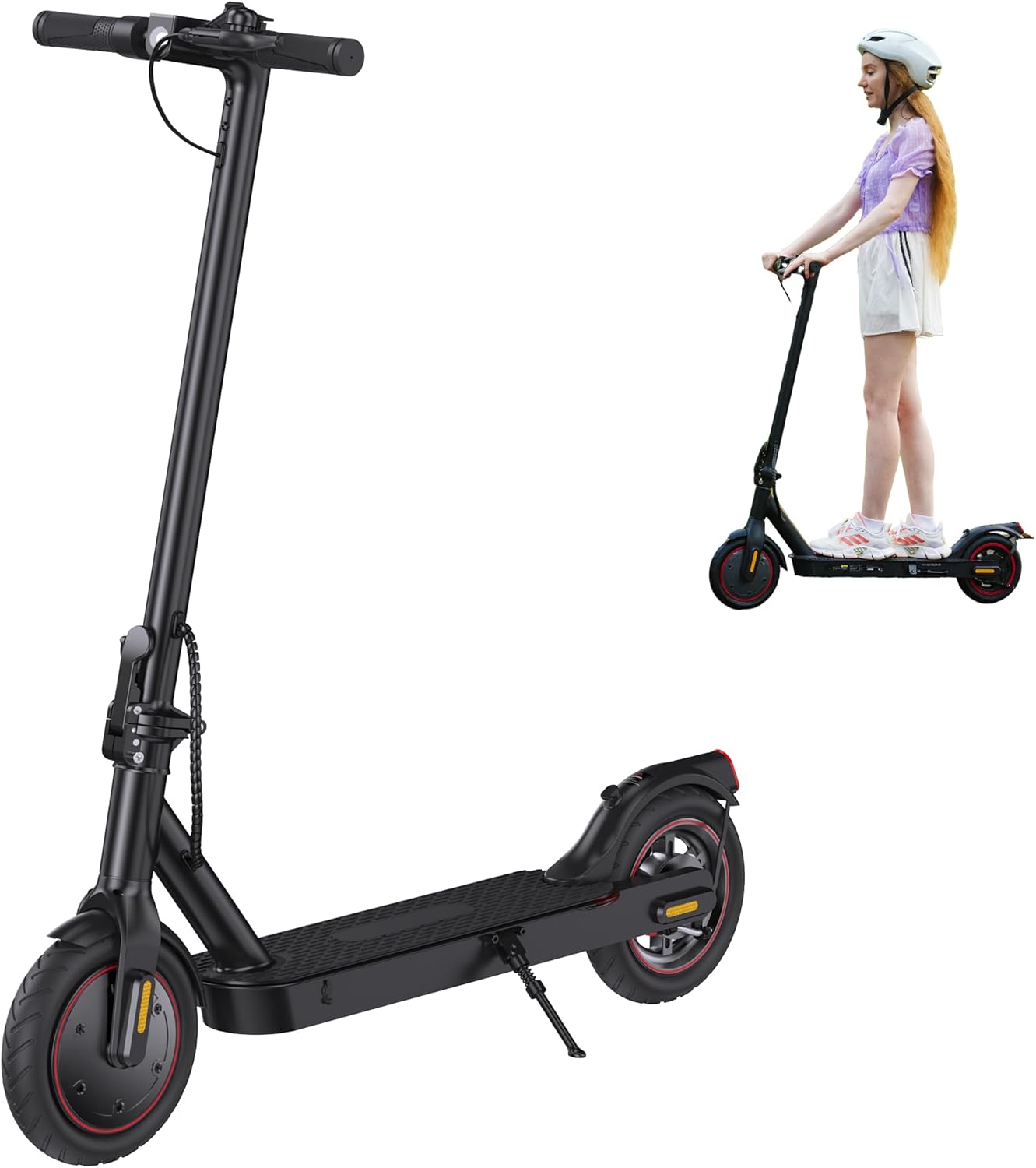 Electric Scooter with 350W Motor and 21-Mile Range for Adults