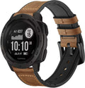 Genuine Leather Watch Band for Garmin Instinct - Sweatproof & Stylish!