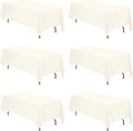 BRILLMAX 6 Pack Ivory Tablecloths 70 x 120 in - Durable Event Linen