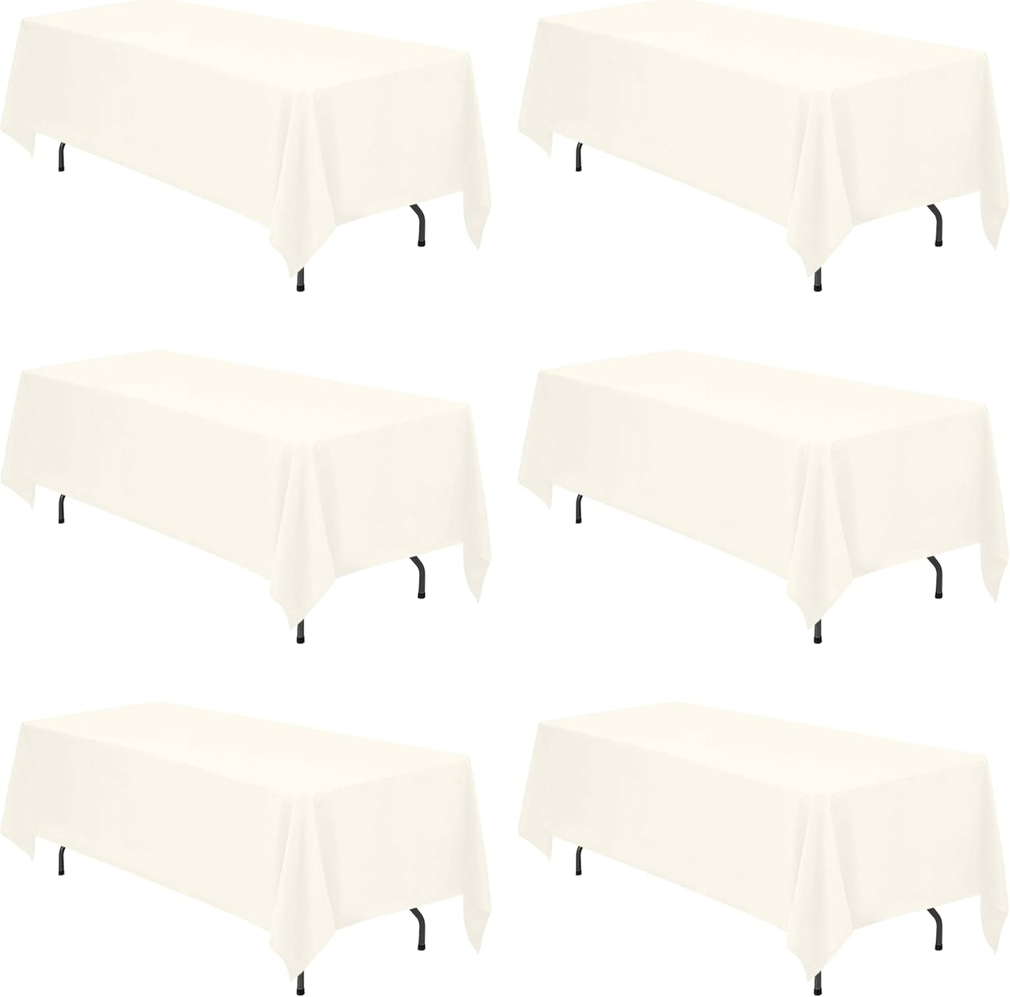 Premium Ivory Tablecloths for 6ft or 8ft Rectangle Tables