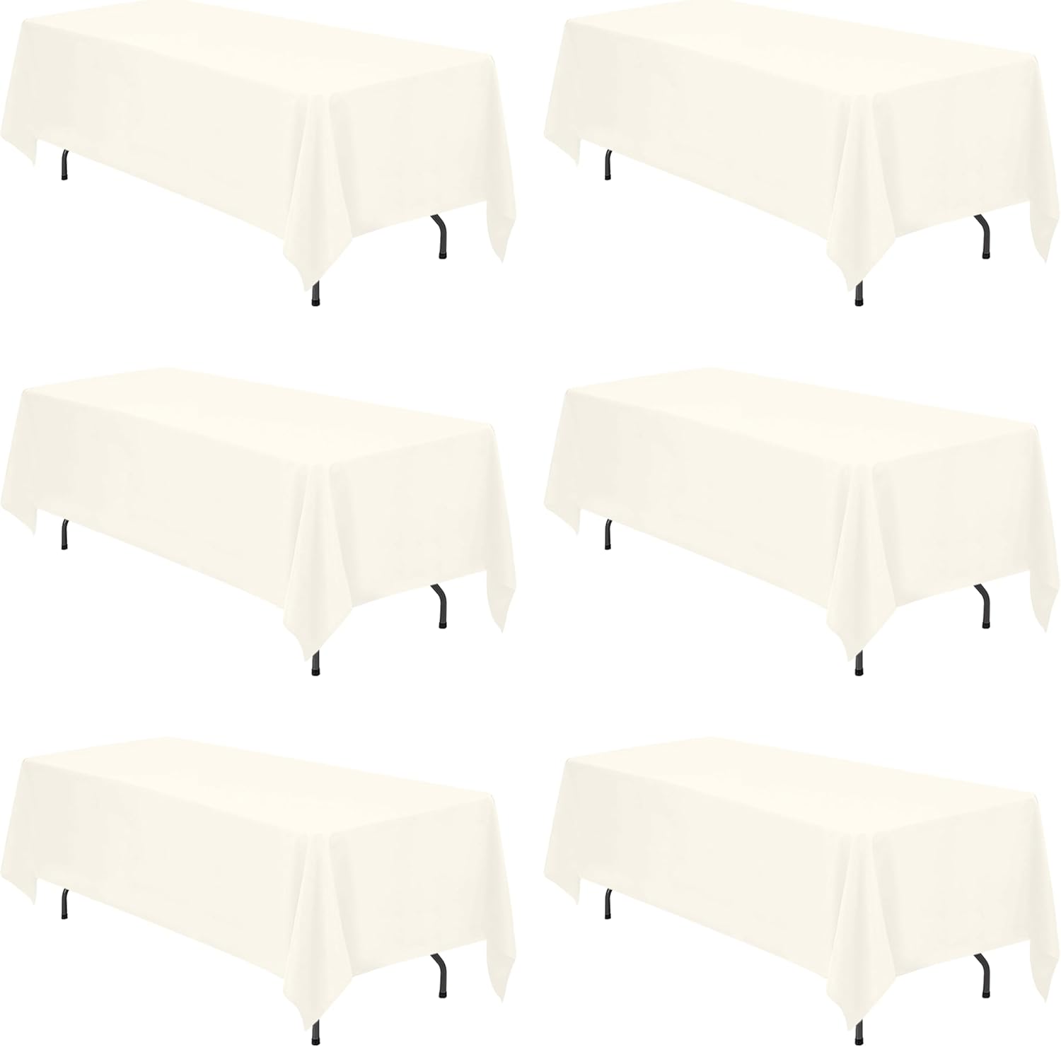Premium Ivory Tablecloths for 6ft or 8ft Rectangle Tables