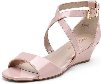 DREAM PAIRS Women's Ankle Strap Low Wedge Sandals for Comfort