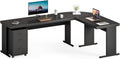 Industrial L-Shaped Executive Desk with Mobile Cabinet