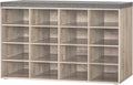 Shoe Storage Bench with Cushion - 16-Cubby Organizer for Entryway