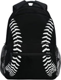 Miaoquhe Black Baseball Backpack for School and Travel - Compact Carry