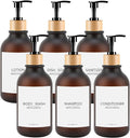Set of 3 Frosted Plastic Bottles with Bamboo Pump