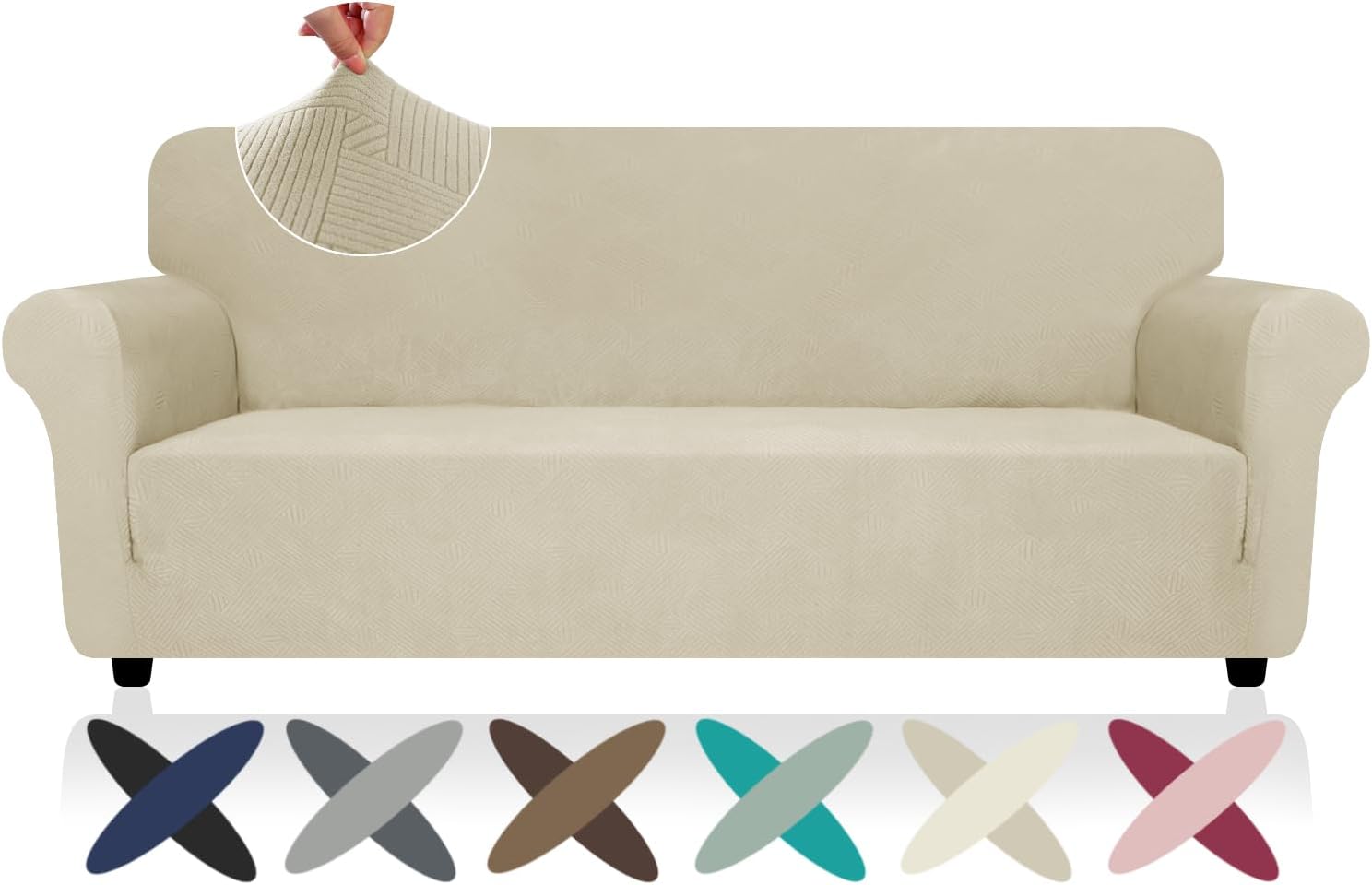 ZNSAYOTX Super Stretch Couch Cover for Pets and Kids Protection