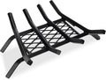 Fireplace Grate with Ember Retainer 15.5 in - Heavy Duty Cast Steel