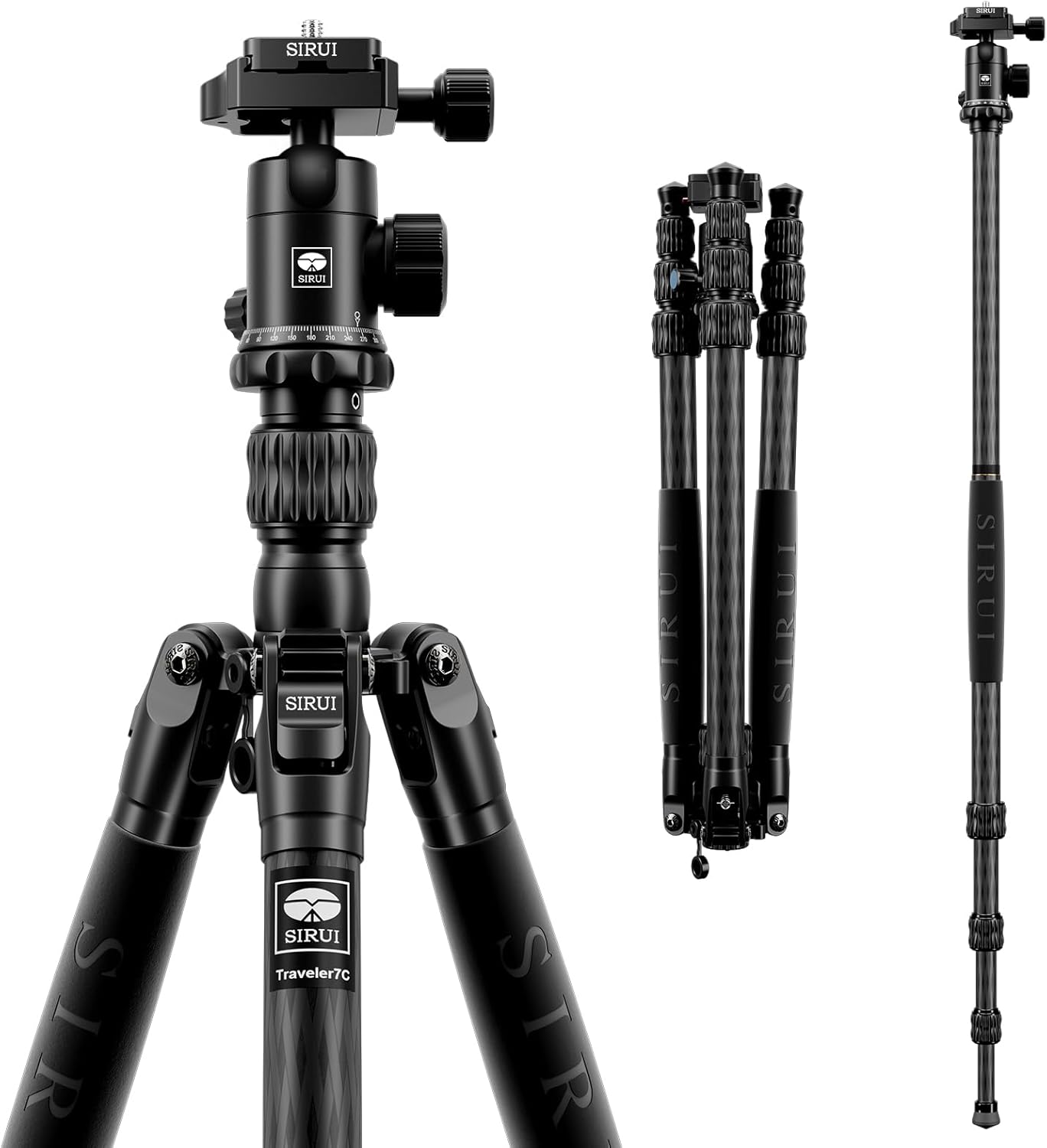 SIRUI Traveler 7C Carbon Fiber Tripod with E-10 Ball Head