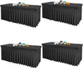 4 Packs Black Table Clothes for 6 Foot Rectangle Tables - Fitted