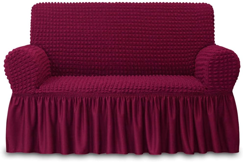 NICEEC Loveseat Slipcover - Durable Red Couch Cover for Protection