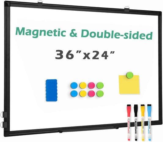 Double Sided Magnetic White Board for Home, Office, and School