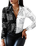 Blouses & Button-Down Shirts for Women - Floral Long Sleeve Stylish