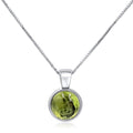 Natural Peridot 8mm Round Pendant - Dainty August Birthstone Gift