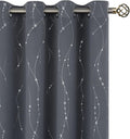 Star & Lines Grey Blackout Curtains 84 in - Thermal Insulated Panels