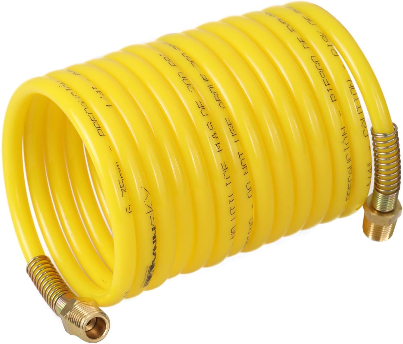 WYNNsky 12ft Coiled Nylon Air Hose - Anti-Corrosion, Abrasion Resistant