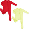 HAPIU Rayon from Bamboo Baby Footed Pajamas - Soft 2-Way Zip Footie