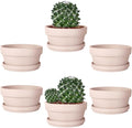 vensovo 5.7 in Pink Terracotta Shallow Succulent Pots - 6 Pack