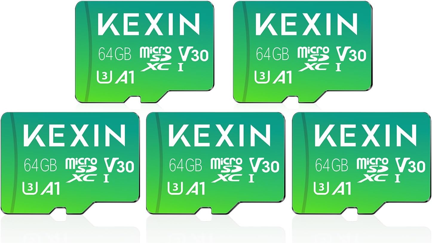 High Speed 64GB Micro SD Cards 5 Pack