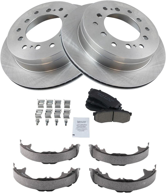 TRQ Rear Brake Pad & Rotor Kit for Lexus GX470 and 4Runner