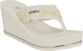 GUESS Silus Wedge Sandal - Pearl Strap Square Toe Comfort