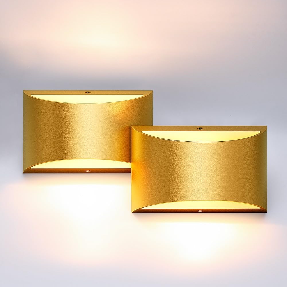 Aipsun Gold Wall Sconce Set of 2 for Indoor Lighting Decor