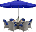 MASTERCANOPY Valance Patio Umbrella 11ft Blue - Tilt & Crank