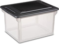 Sterilite File Box Stackable Storage Bin with Lid - 4-Pack