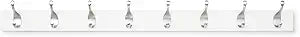 Modern Wall Mounted Coat Rack with 8 Hooks in White Finish