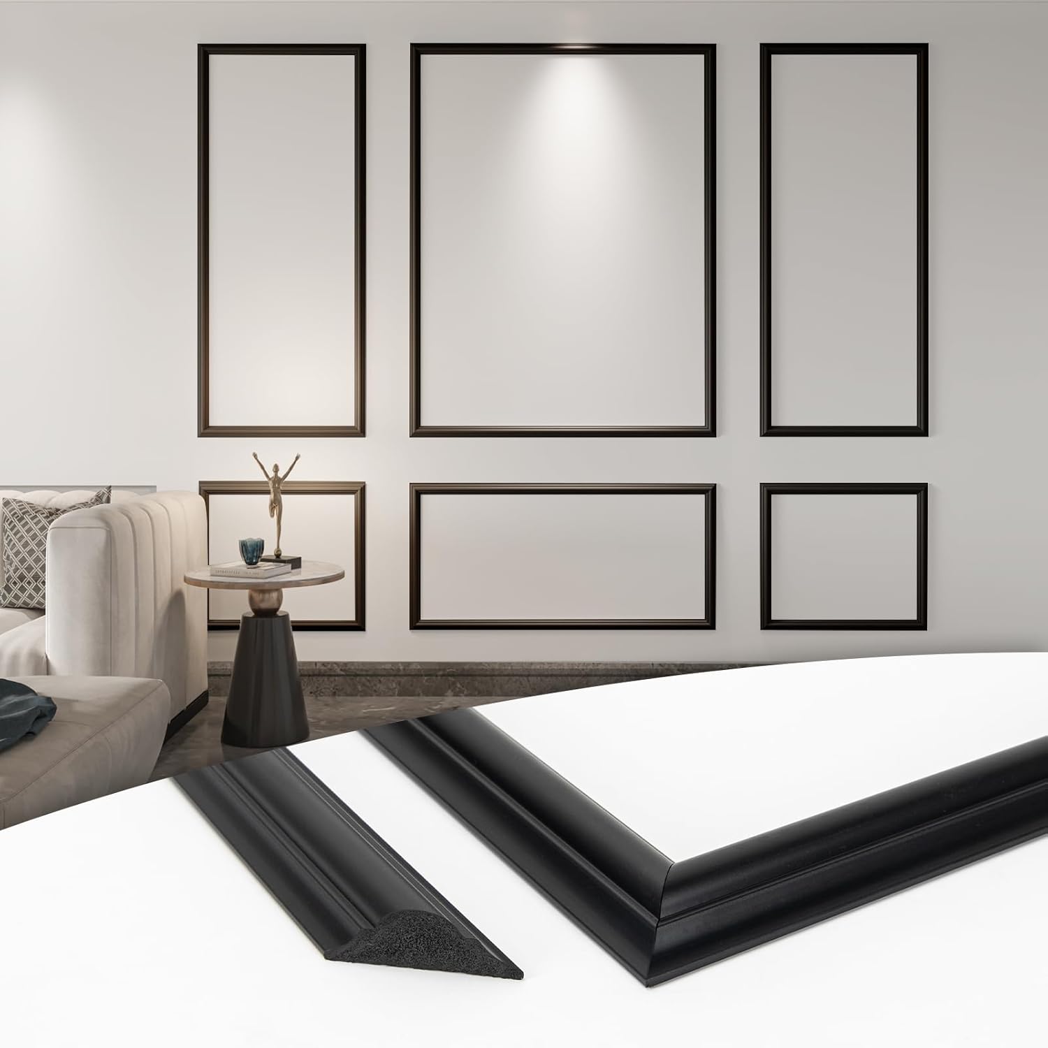 Art3d Pre-Cut Wall Molding Set for Elegant Interior Decor
