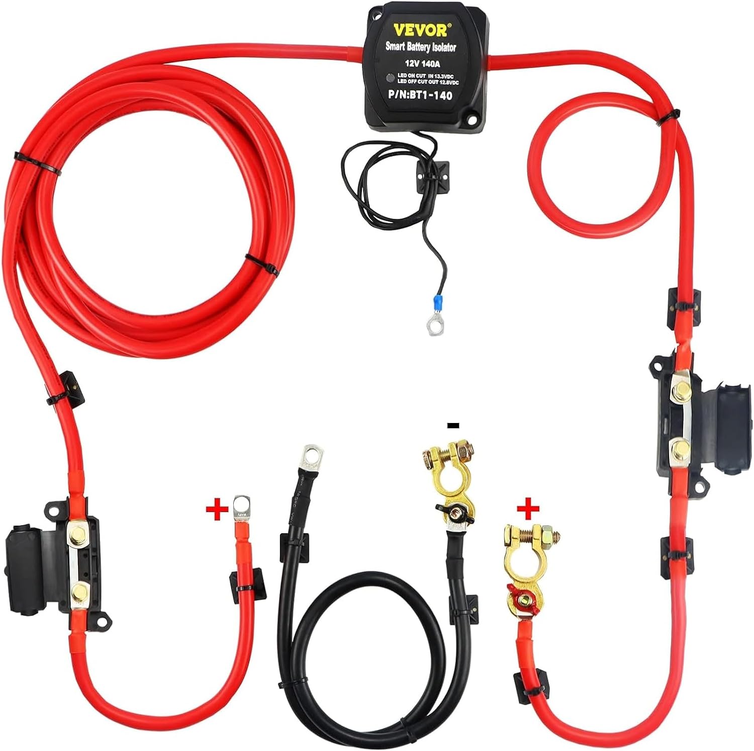 VEVOR Split Charge Relay Kit for Dual Battery Isolator Use