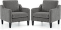 VINGLI Accent Chairs Set of 2 - Light Grey Mid Century Comfort