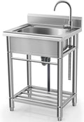 Utility Sink Free Standing Single Bowl Kitchen Sink - Durable Laundry