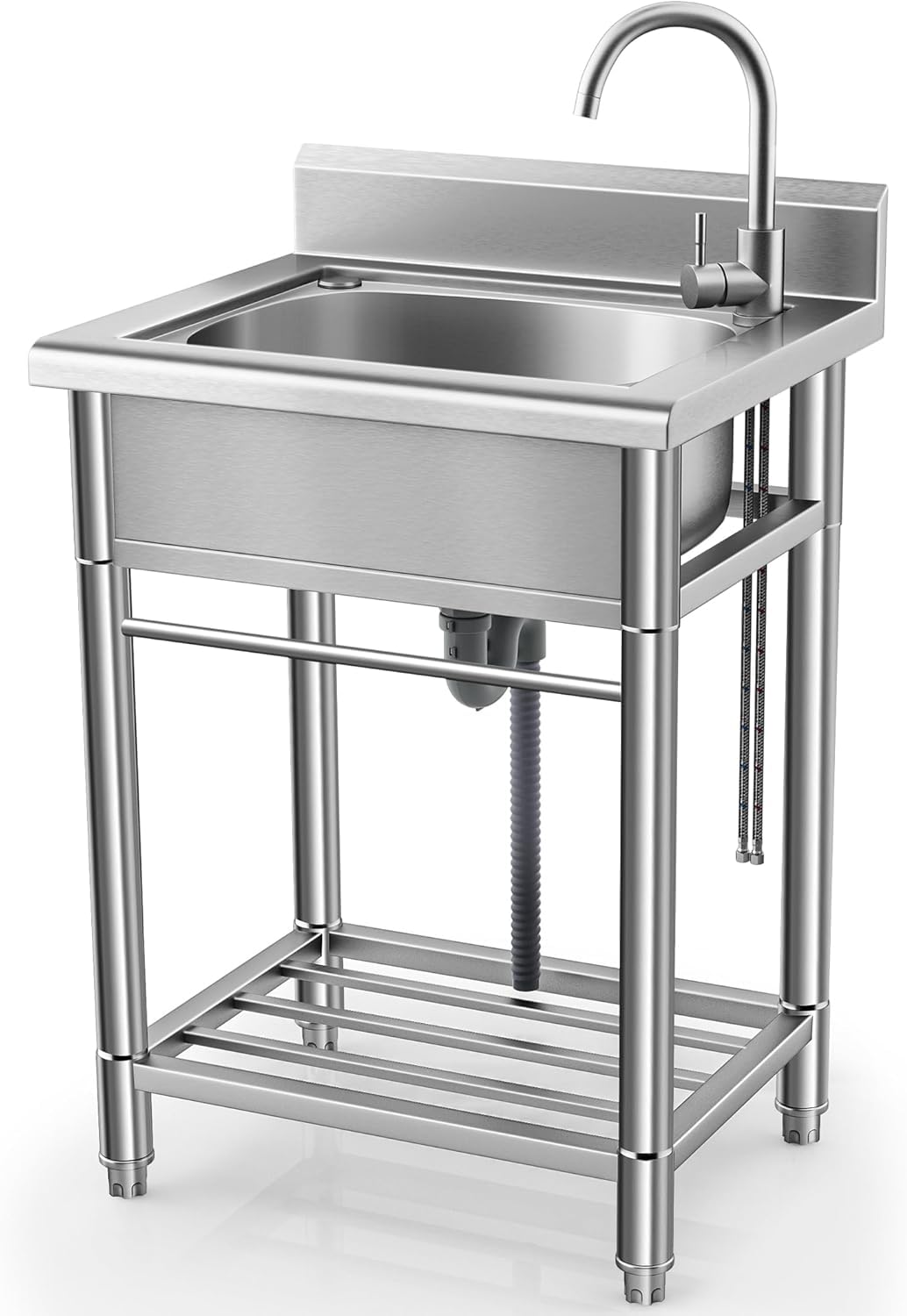 Utility Sink Free Standing Single Bowl Kitchen Sink for Home