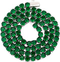 5MM Colorful Baguette Tennis Necklaces for Women and Men