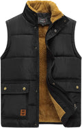 Flygo Men's Winter Warm Outdoor Puffer Vest - Fleece Lined Warmth