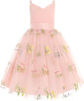 Flower Girl Velvet Floral Gradient Sequins Dress for Kids - Puffy