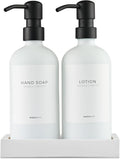 MaisoNovo Soap Dispenser 3-Piece Set with Concrete Tray - Refillable