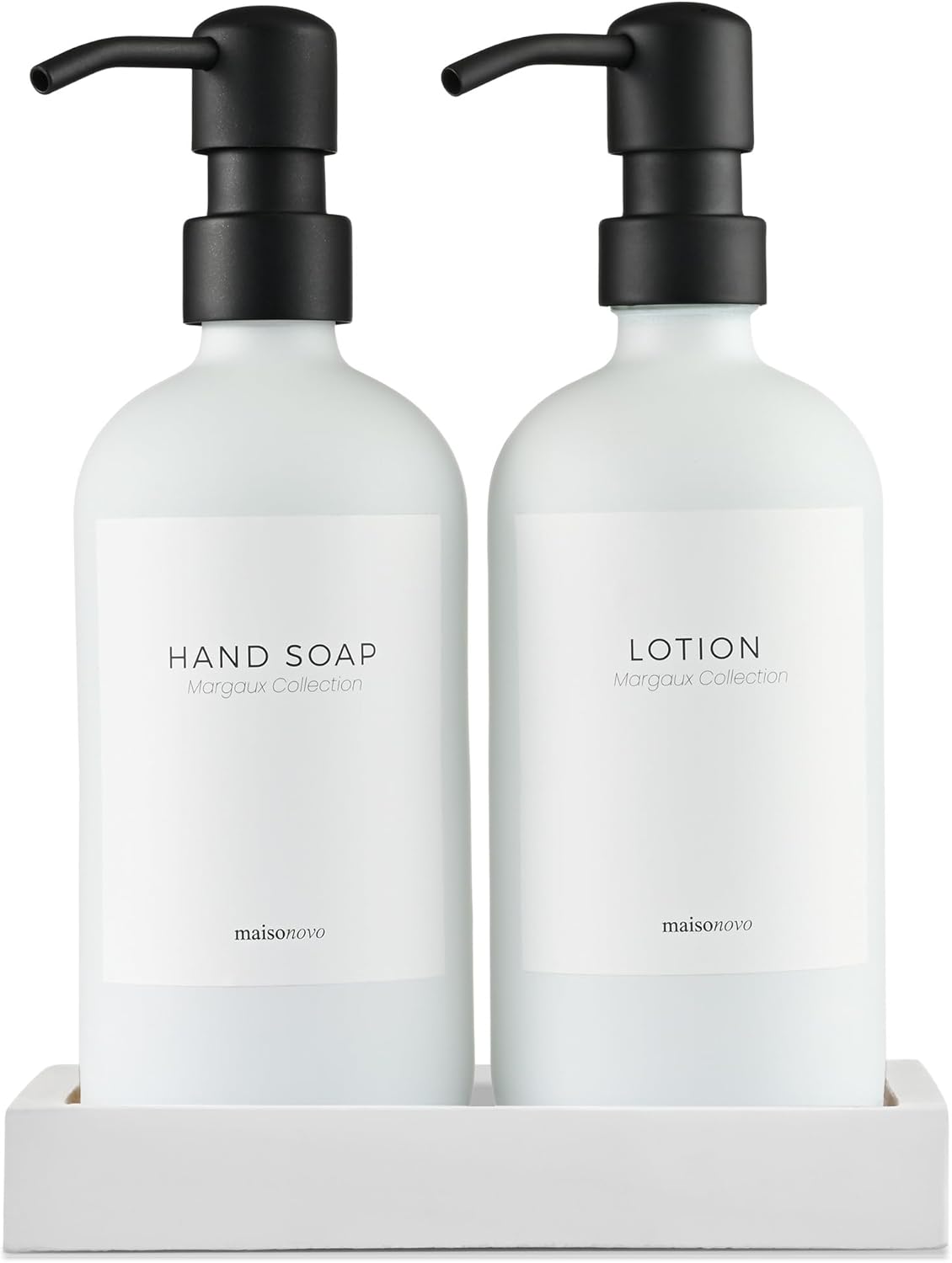 MaisoNovo Soap Dispenser Set with Black Stainless Steel Pumps